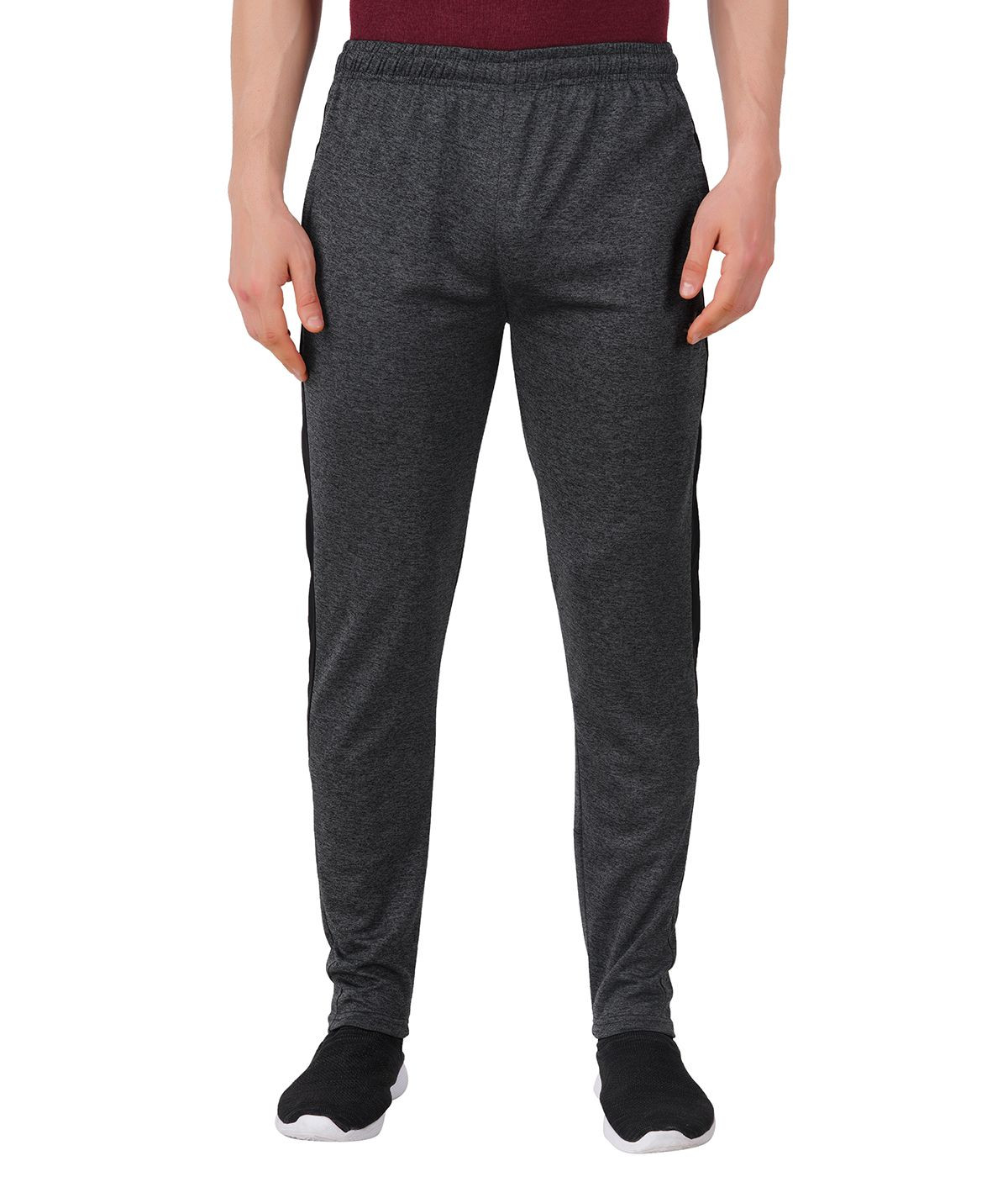 Cotton Blend Charcoal Grey Stylish Joggers Track Pant For Men
